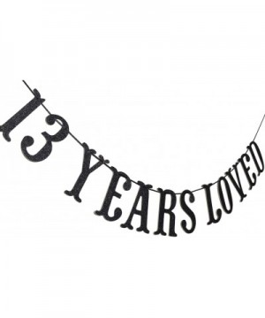 13 Years Loved Banner for 13th Birthday/Anniversary Party Decoration Sign Bunting (Black Glitter) - CN18H7M5IW9 $5.39 Banners...