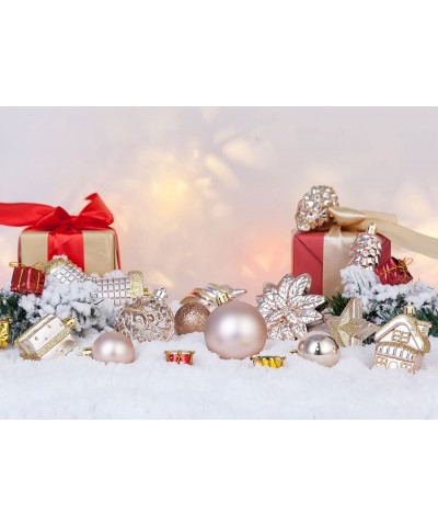 90ct Christmas Ball Assorted Pendant Shatterproof Ball Ornament Set Seasonal Decorations with Reusable Hand-Help Gift Boxes I...