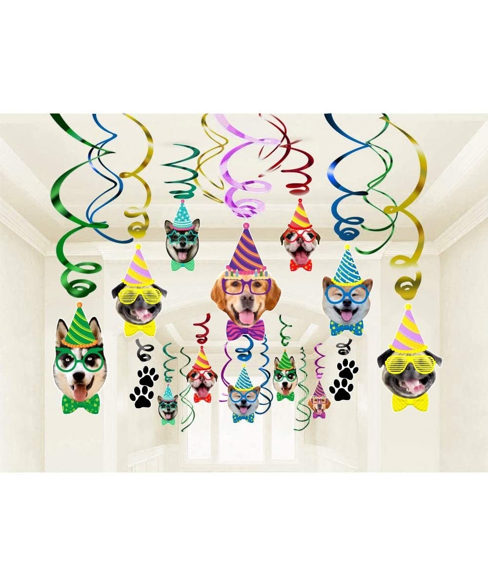 Dog Faces Birthday Swirl Hanging - Dog Birthday Theme Party Bunting Decoration Party Supplies 30Ct - C218XAEK7AG $9.81 Party ...