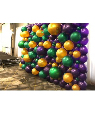 Purple Green Gold Balloons 50 pcs 12 Inch Purple Balloons Gold Balloons Hunter Green Balloons and Gold Confetti Balloons for ...