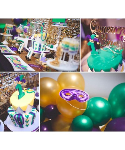 Purple Green Gold Balloons 50 pcs 12 Inch Purple Balloons Gold Balloons Hunter Green Balloons and Gold Confetti Balloons for ...