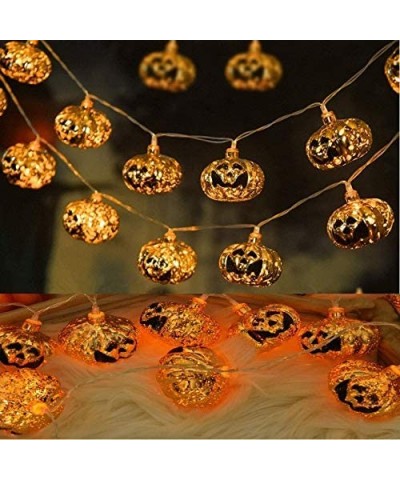 Halloween Pumpkin String Lights Decorations- 15ft 30 LED Fairy String Lights Battery Powered Indoor Outdoor- Waterproof 2 Mod...