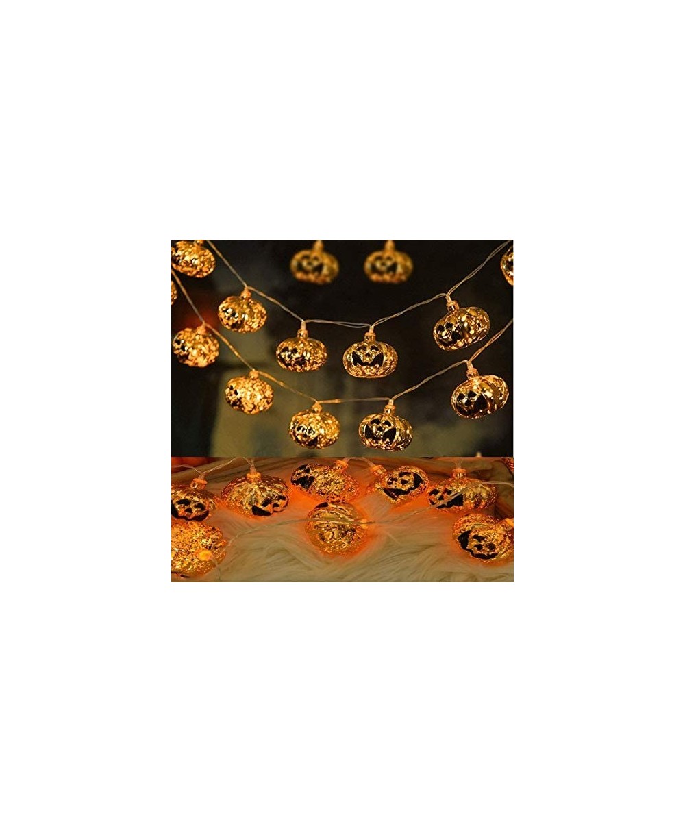 Halloween Pumpkin String Lights Decorations- 15ft 30 LED Fairy String Lights Battery Powered Indoor Outdoor- Waterproof 2 Mod...