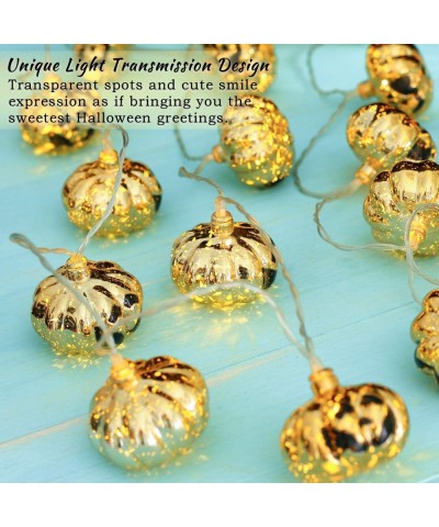 Halloween Pumpkin String Lights Decorations- 15ft 30 LED Fairy String Lights Battery Powered Indoor Outdoor- Waterproof 2 Mod...