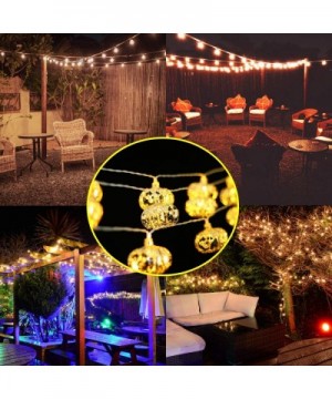 Halloween Pumpkin String Lights Decorations- 15ft 30 LED Fairy String Lights Battery Powered Indoor Outdoor- Waterproof 2 Mod...