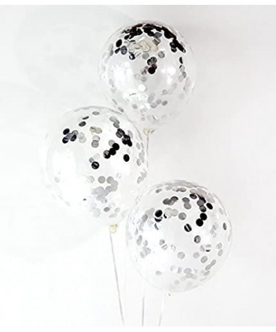 12" Clear Balloons Prefilled with 2.5cm Silver Confetti for Wedding Birthday Grad Party Chirstmas Decorations (Pack of 12) - ...