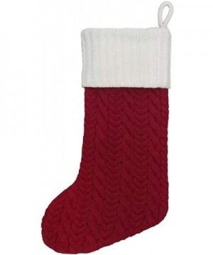 21 Inch Cable Knit Monogram Christmas Stocking (Embroidered S) - Embroidered S - C5128XOCMUR $16.54 Stockings & Holders