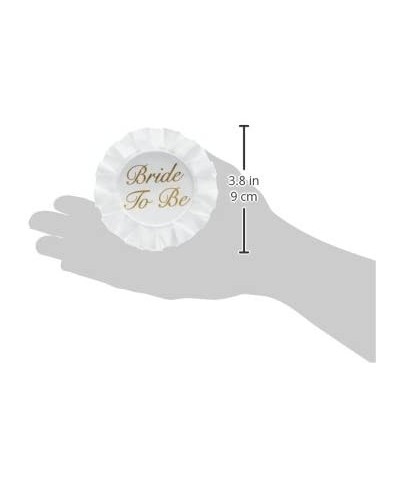 Bride To Be Satin Button Party Accessory - White - 3.5-Inch - (1-Count) - White/Gold - CZ113CAPGKF $7.71 Favors