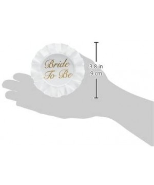 Bride To Be Satin Button Party Accessory - White - 3.5-Inch - (1-Count) - White/Gold - CZ113CAPGKF $7.71 Favors