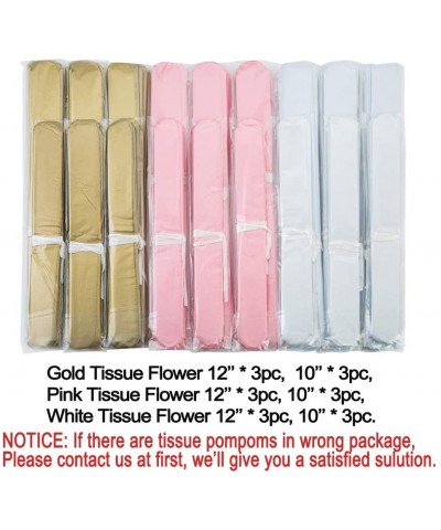 Paper Flower Tissue Pom Poms Baby Shower Party Supplies (Gold-Pink-White-18pc) - Gold-pink-white-18pc - CU18G2LYQZK $12.06 Ti...