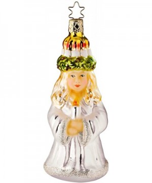 Traditional Santa Lucia 1-183-09 IGM German Glass Christmas Ornament - CK11HXUPI3B $46.23 Ornaments