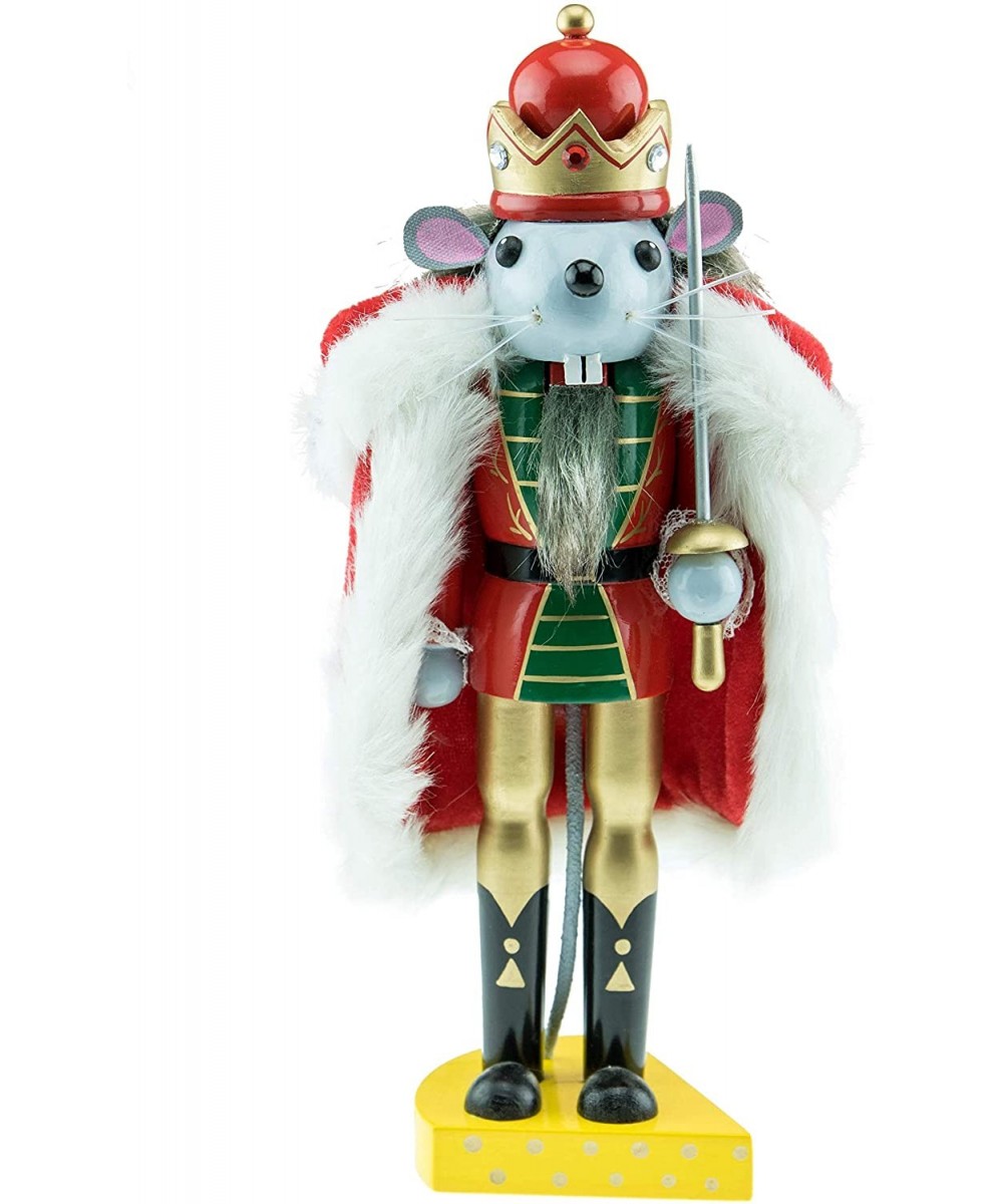 Traditional Mouse King Wooden Nutcracker - Cheese Platform - Festive Christmas Decor - Stands at 10" Tall - Perfect Size for ...