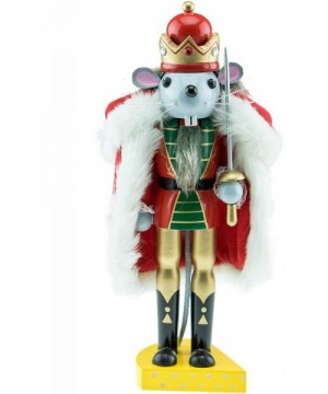 Traditional Mouse King Wooden Nutcracker - Cheese Platform - Festive Christmas Decor - Stands at 10" Tall - Perfect Size for ...