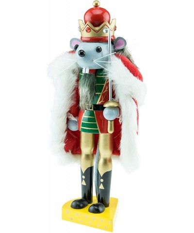 Traditional Mouse King Wooden Nutcracker - Cheese Platform - Festive Christmas Decor - Stands at 10" Tall - Perfect Size for ...