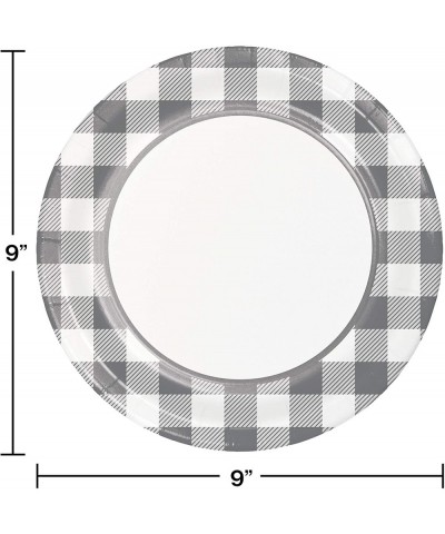 Gray White Buffalo Plaid Check Gingham Birthday Party Supplies Bundle Pack for 16 Guests (Plus Party Planning Checklist by Mi...