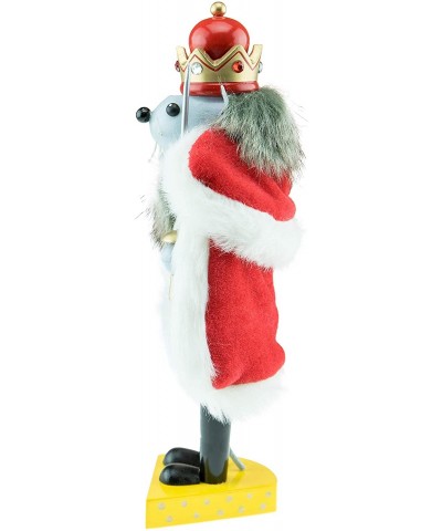 Traditional Mouse King Wooden Nutcracker - Cheese Platform - Festive Christmas Decor - Stands at 10" Tall - Perfect Size for ...