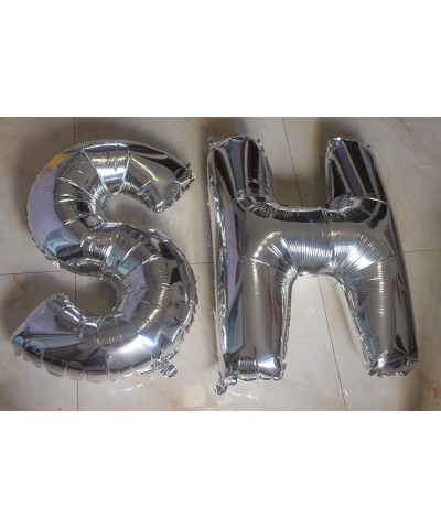 32 Inch Silver Foil Balloons Letters A to Z Numbers 0 to 9 Wedding Holiday Birthday Party Decoration (Letter H) - Letter H - ...