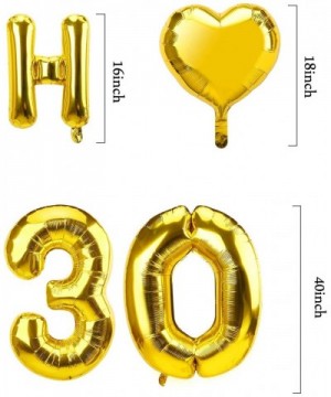 30th Anniversary Balloons Decorations- Happy 30th Anniversary Balloon with 2 Heart Foil- Gold Glitter 30 Year Balloon Banner ...