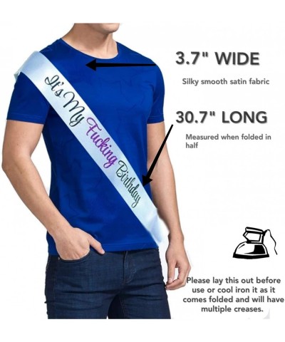 Birthday Sash - It's My Fucking Birthday White Satin Glitter Sash for Women Men- 16th 18th 21st 22nd 30th 40th 50th 60th 70th...