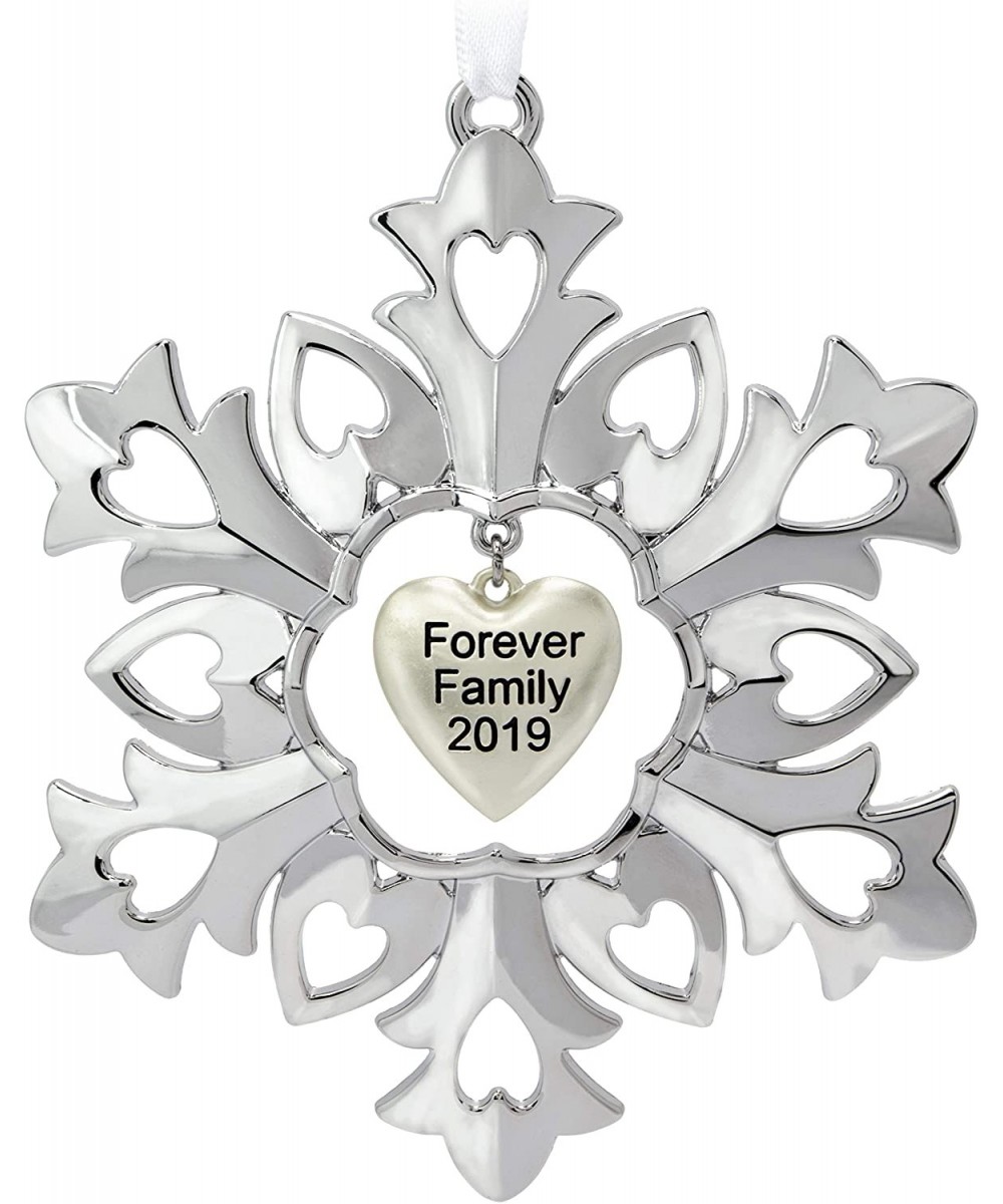 Christmas 2019 Year Dated Forever Family Snowflake Ornament- Metal - C618OEGNZ55 $10.55 Ornaments