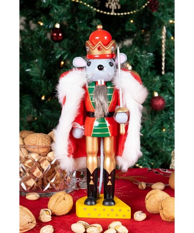 Traditional Mouse King Wooden Nutcracker - Cheese Platform - Festive Christmas Decor - Stands at 10" Tall - Perfect Size for ...