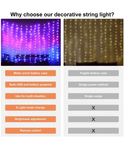 LED Window Curtain Lights- Photo Backdrop Lights Twinkle String Lights with Remote Control for Wedding Party Bedroom Wall Chr...