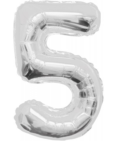 3 Pack Silver Foil Number 5 Balloon 34 Inch Birthday Party Decorations Supplies Helium Foil Mylar Digital Balloons Number 5 (...