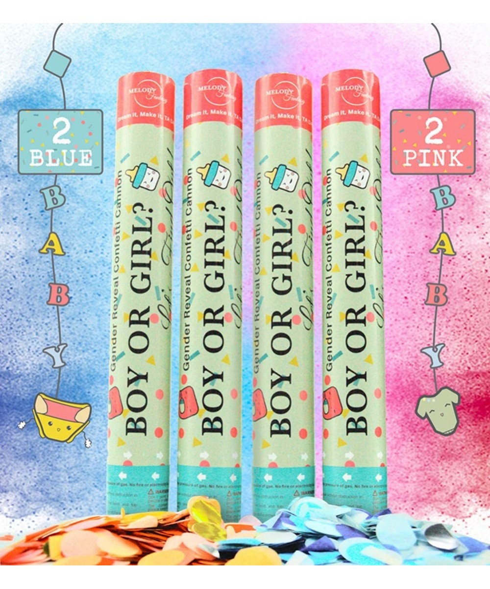 Baby Gender Reveal Confetti Launcher Cannon Bundle Boy or Girl Gender Reveal Party Poppers Supplies - CE198U8SW2R $28.06 Conf...