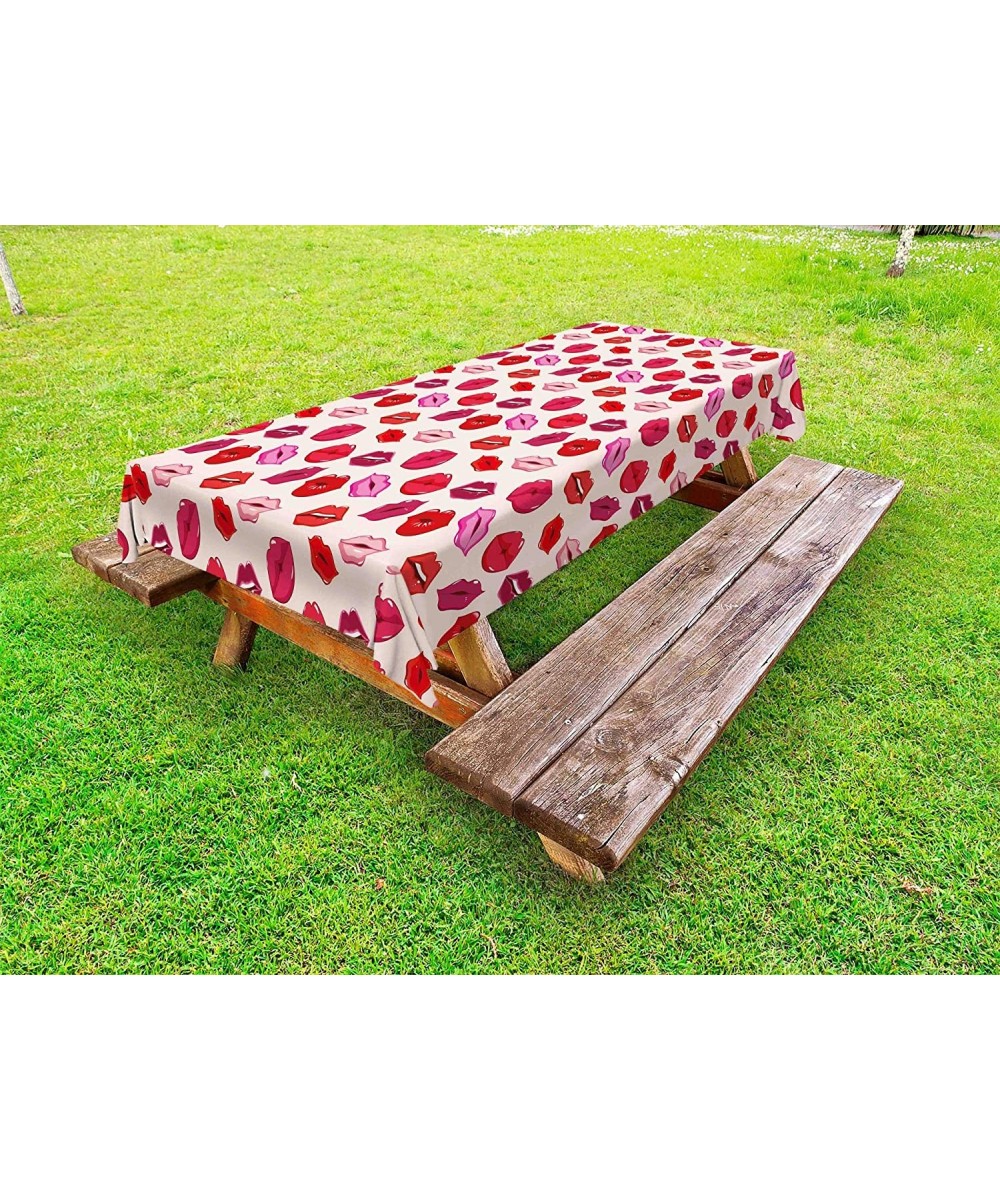 Outdoor Tablecloth- Decorative Washable Picnic Table Cloth- 58" X 104"- Red Pink - Red Pink - CC18924GT9D $32.62 Tablecovers