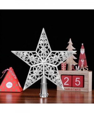 Star Christmas Tree Topper Silver Christmas Tree Top Decoration Hollowed-Out Xmas Tree Topper Ornaments for Holiday Home Offi...