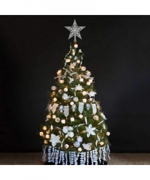 Star Christmas Tree Topper Silver Christmas Tree Top Decoration Hollowed-Out Xmas Tree Topper Ornaments for Holiday Home Offi...