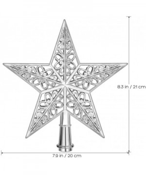 Star Christmas Tree Topper Silver Christmas Tree Top Decoration Hollowed-Out Xmas Tree Topper Ornaments for Holiday Home Offi...