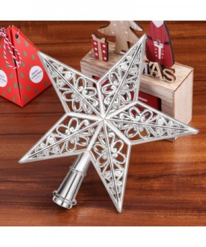 Star Christmas Tree Topper Silver Christmas Tree Top Decoration Hollowed-Out Xmas Tree Topper Ornaments for Holiday Home Offi...