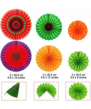 29 Pieces Mexican Fiesta Party Decorations- Includes 6 Pieces Colorful Hanging Paper Fans- 6 Pieces Pom Poms Flowers- 15 Piec...