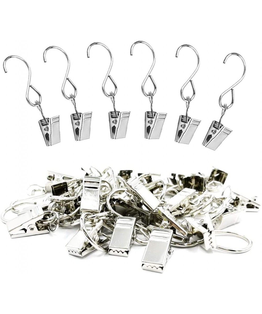 Outdoor Lighting Hooks-30 Pack Stainless Steel Party Light Hangers Hooks with Clips for Outdoor Activities Wire Holder S Hook...