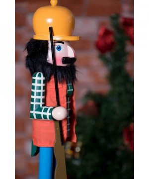 Wooden Hunter Nutcracker Traditional Christmas Decor - Wearing Reflective Vest and Carrying Rifle and Hunting Tag - 100% Wood...