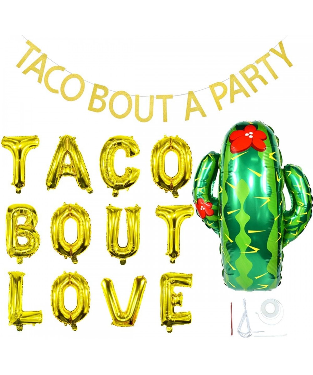 Taco Party Decorations-Unique Taco Bout Love Letter and Cactus Balloons Gold Glitter Taco Bout A Party Banner for Party Favor...