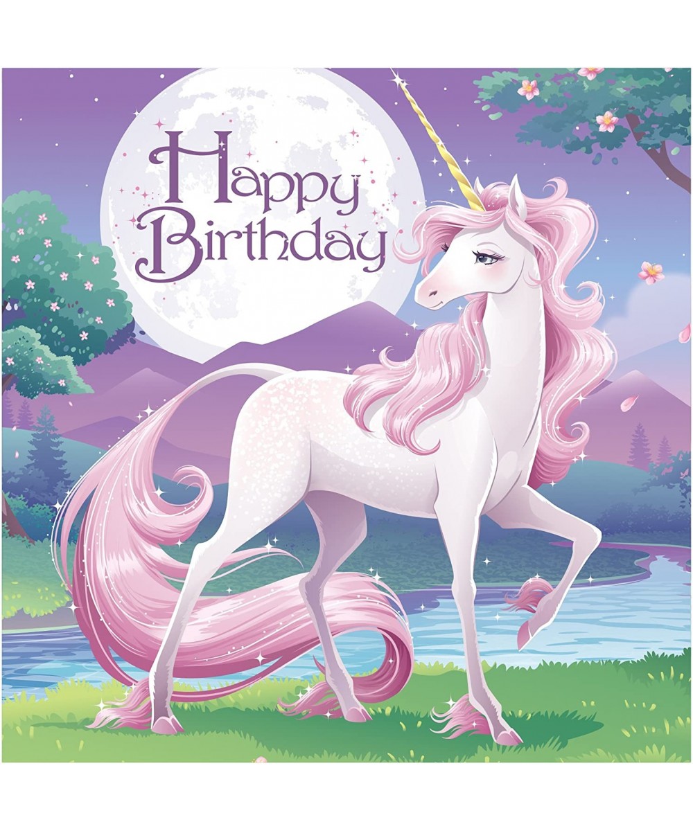 16-Count Paper Lunch Napkins- Unicorn Fantasy Happy Birthday - Unicorn Fantasy - CC11VHBAXV3 $5.77 Tableware