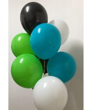 Latex Balloons Turquoise Blue Green - Black White Balloons for Boys Birthday Graduation Bachelor Party Decor Decorations 12in...