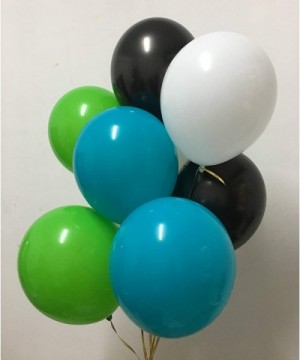 Latex Balloons Turquoise Blue Green - Black White Balloons for Boys Birthday Graduation Bachelor Party Decor Decorations 12in...