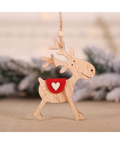 Christmas Tree Wooden Old Man Angel Elk Snowman Ornament Pendant- Christmas Ornaments Advent Calendar Pillow Covers Garland T...