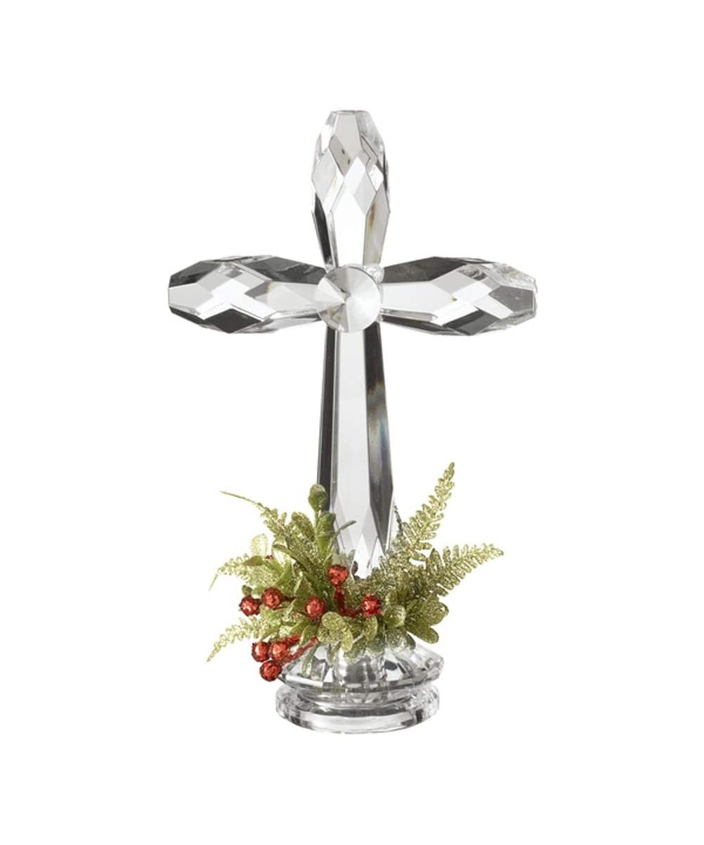 Acrylic Christmas Mistletoe Standing Cross - Mistletoe Standing Cross (Kk365) - CR18GQY0LED $9.20 Ornaments