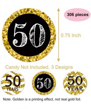 50th Birthday Party Favor Stickers- Fits Hershey's Kisses Chocolate Drop Labels Stickers- Black and Gold 50th Birthday or Ann...