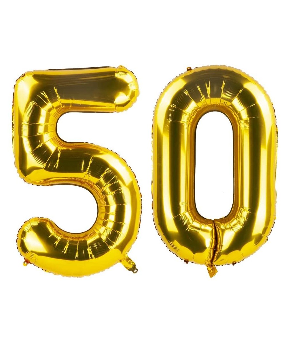 40 inch Gold 50 Number Jumbo Foil Mylar Helium Balloons - Party Decoration Supplies Balloons - Great for 50th Birthday or 50t...