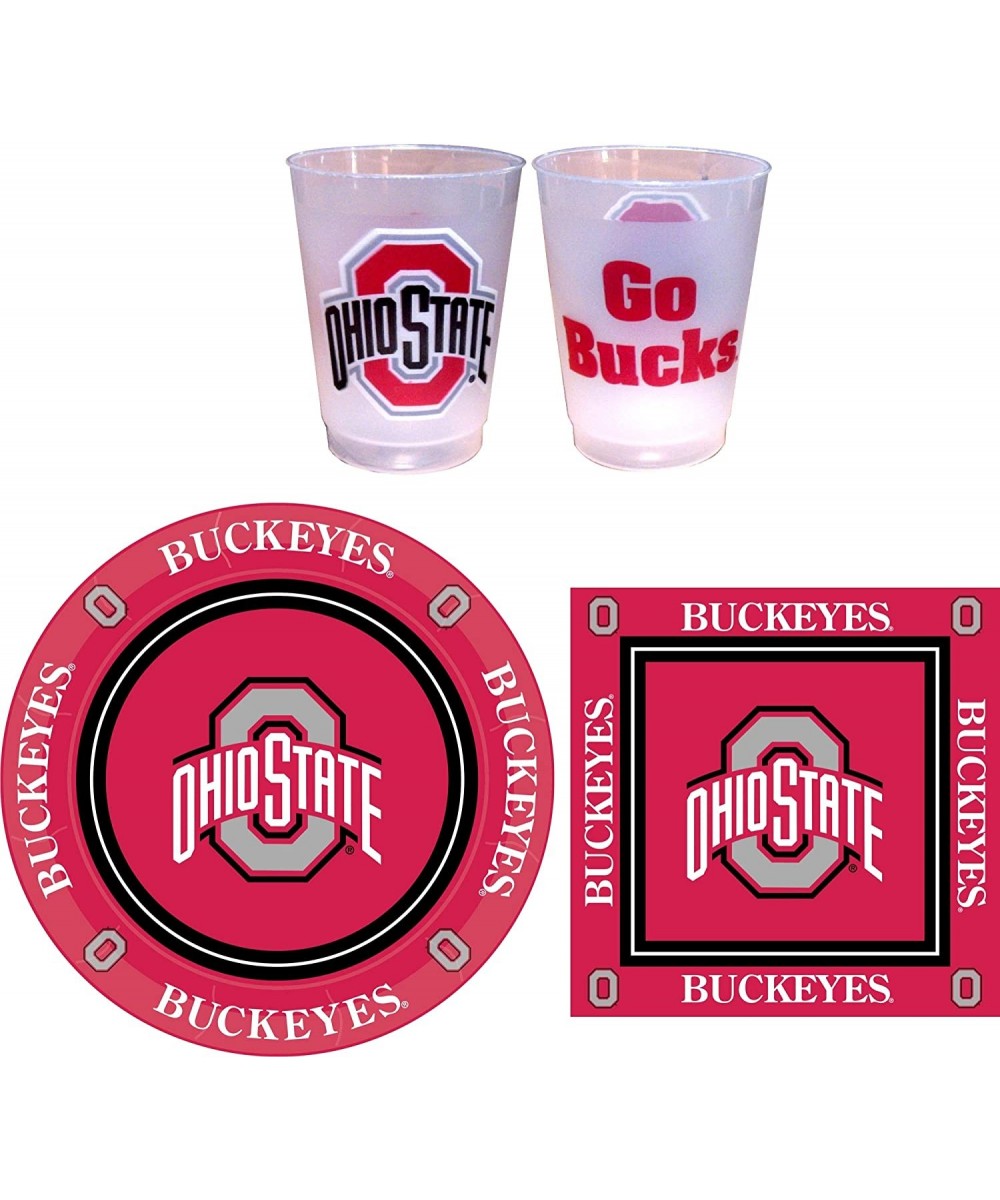 Ohio State Buckeyes Cups- Plates and Napkins for 24 Guests - 81 Pieces - CQ18A7QDQDI $27.96 Party Packs