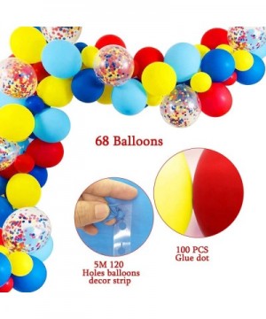 Carnival Circus Birthday Party Decorations Supplies with 61 Balloons Arch- Carnival Birthday Party Supplies- Red White Stripe...