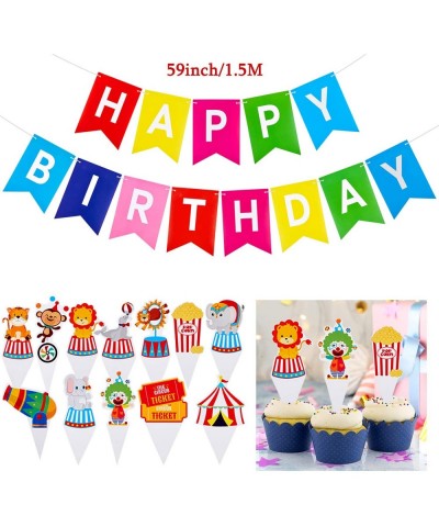 Carnival Circus Birthday Party Decorations Supplies with 61 Balloons Arch- Carnival Birthday Party Supplies- Red White Stripe...