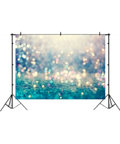 Abstract Backdrop Shiny Blue Gold (No Glitter) Dots Sparkle Mermaid Theme Photography Background Happy Birthday Baby Shower N...