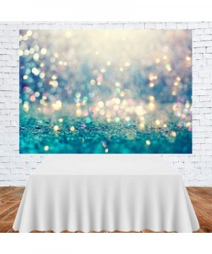 Abstract Backdrop Shiny Blue Gold (No Glitter) Dots Sparkle Mermaid Theme Photography Background Happy Birthday Baby Shower N...