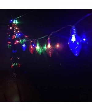 LED String Lights 30LEDs Strip Lights C7 Bulbs Battery Powered 4 Multi-Color LED Twinkle Lights for Patio Garden Holiday Home...